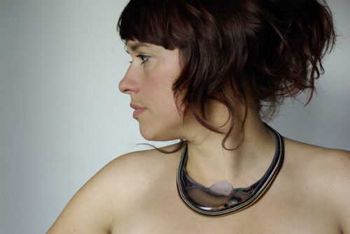necklace : fabrics, agate