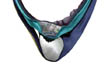 necklace: fabrics, nautilusshell, abalone shell, voile, glass beads