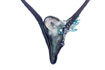 necklace: fabrics, labradorite, agate, fur, glass beads