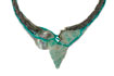 necklace: fabrics, amazonite, mother of pearl, glass beads