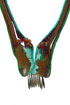necklace: fabrics, chrysocolla, silver, glass beads