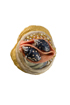 ring: fabrics, schalenblende, snail's shell, glass beads
