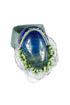 ring: fabrics, agate, voile, glass beads
