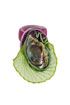 ring: textiel, abalone, voile, glaskralen