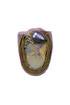 ring: fabrics, pyrite, glass beads