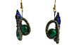 ear ornaments: fabrics, malachite, glass beads